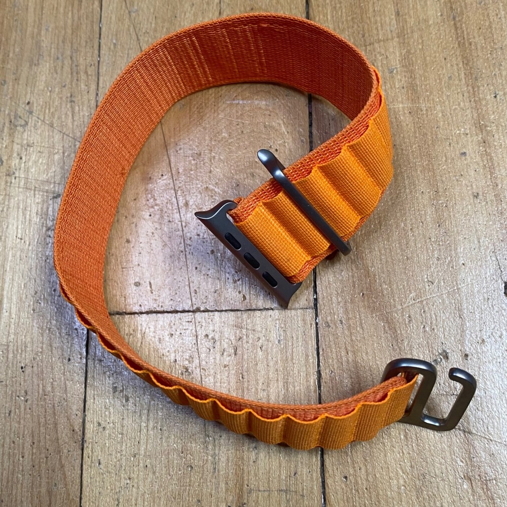 Apple Watch‎ Ultra Band 49mm Trail Loop Orange Gray Hook Rugged Sport